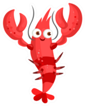 Red Lobster Funny Character Smiling Sticker