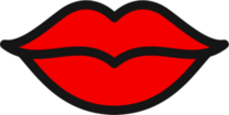 Red Love Lips Icon Sticker