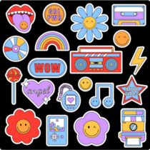 Retro Music Sticker Sheet