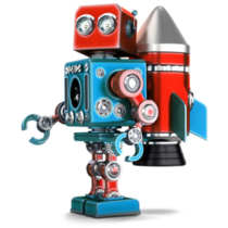 Retro Robot With Jetpack Sticker