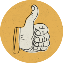 Retro Styled Thumb Up Symbol Sticker