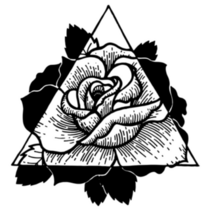 Rose Flower With Sacred Geometry Frame Tattoo Sticker