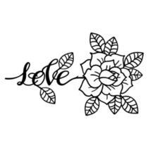 Rose Tattoo With Love Lettering Sticker