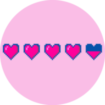 Row Of Pixel Hearts Sticker