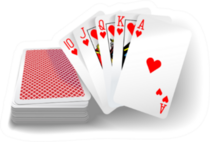 Royal Flush Hearts Five Card Poker Hand Sticker