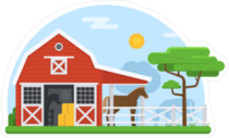 Rural Barn Landscape Sticker