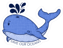 Save Our Oceans Whale Sticker