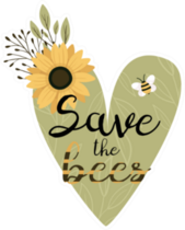 Save The Bees Flower Heart Sticker