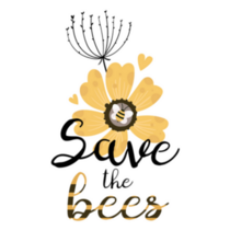 Save The Bees With Flower Sticker