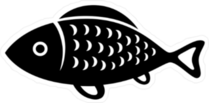 Scaled Fish Icon Sticker