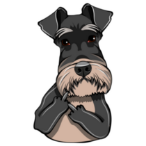 Schnauzer Dog Portrait Middle Finger Sticker