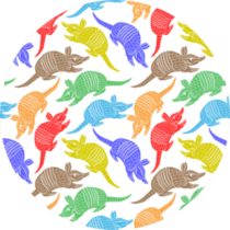 Seamless Pattern With Colored Armadillos Sticker