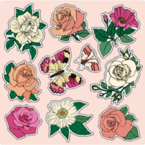 Set Of Roses Sticker Sheet