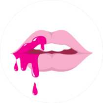 Sexy Lips Dripping With Pink Paint Sticker