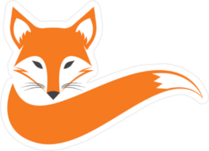 Simple Fox And Tail Sticker