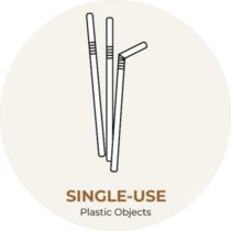 Single-use White Plastic Straws Sticker