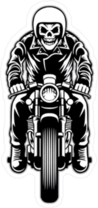 Skeleton Riding Motorcycle Sticker