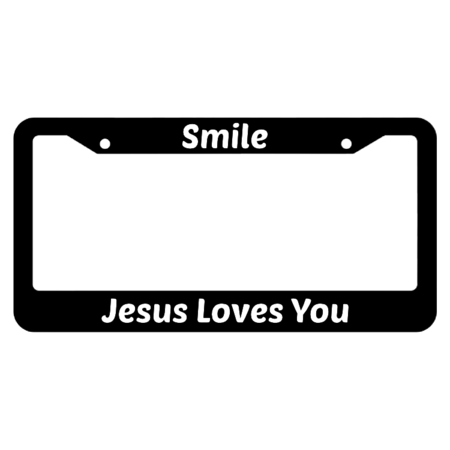 Smile Jesus Loves You License Plate Frame