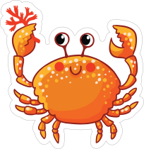 Smiling Crab Sticker