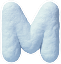 Snow Font Letter M Sticker