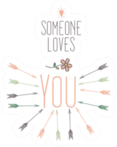 Someone Loves You Floral Arrow Sticker