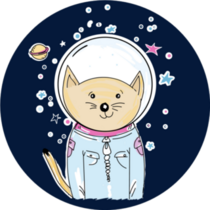 Space Cat Astronaut Sticker