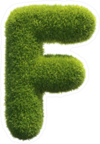 Spiky Grass Font Letter F Sticker