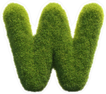 Spiky Grass Font Letter W Sticker