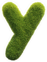 Spiky Grass Font Letter Y Sticker