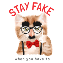 Stay Fake Kitten In Fake Nose Disguise Sticker