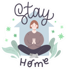 Stay Home Illustration Sticker