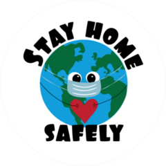 Stay Home Safely Globe Sticker