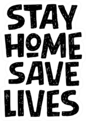 Stay Home Save Lives Typography Sticker