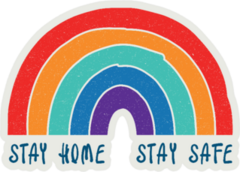 Stay Home Stay Safe Rainbow Sticker