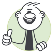 Stick Man Thumb Up Green Sticker