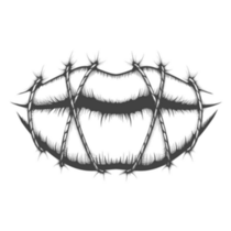 Stitched Lips Drawn In Tattoo Style Sticker