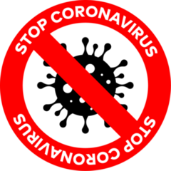 Stop Coronavirus Red Prohibit Sticker