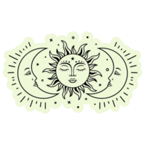 Sun And Two Moons Celestial Sticker