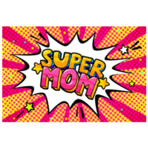 Super Mom Pop Art Mother's Day Sticker