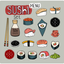 Sushi Menu Sticker Sheet