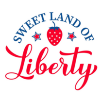 Sweet Land Of Liberty Strawberry Lettering Sticker