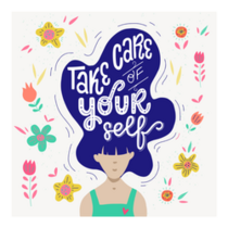 Take Care of Yourself Square Illustration Sticker