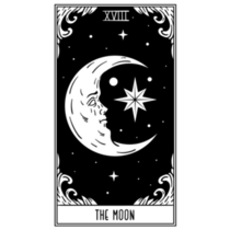 Tarot Card The Moon Tattoo Sticker 