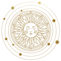 The Sun Orbits With Stars Golden Tattoo Sticker