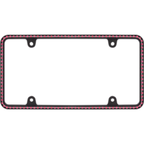 Thin Pink Diamonds on Matte Black License Plate Frame