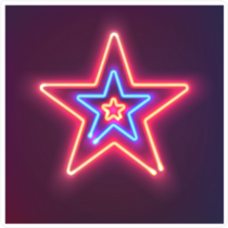 Three Shining Neon Stars Sticker