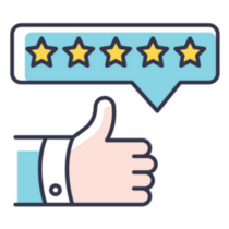 Thumbs Up Five Star Review Icon Sticker