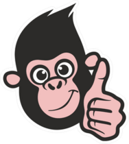 Thumbs Up Monkey Logo Sticker