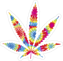 Tie Dye Pot Leaf Hippie Sticker