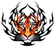 Tiger Flames Sticker